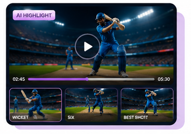AI Highlights preview with match thumbnails